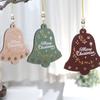 Christmas Wooden Bell Pendant Christmas Tree Hotel Shop Window Car DIY Atmosphere Props Decorative Pendant Small Gift Ornaments