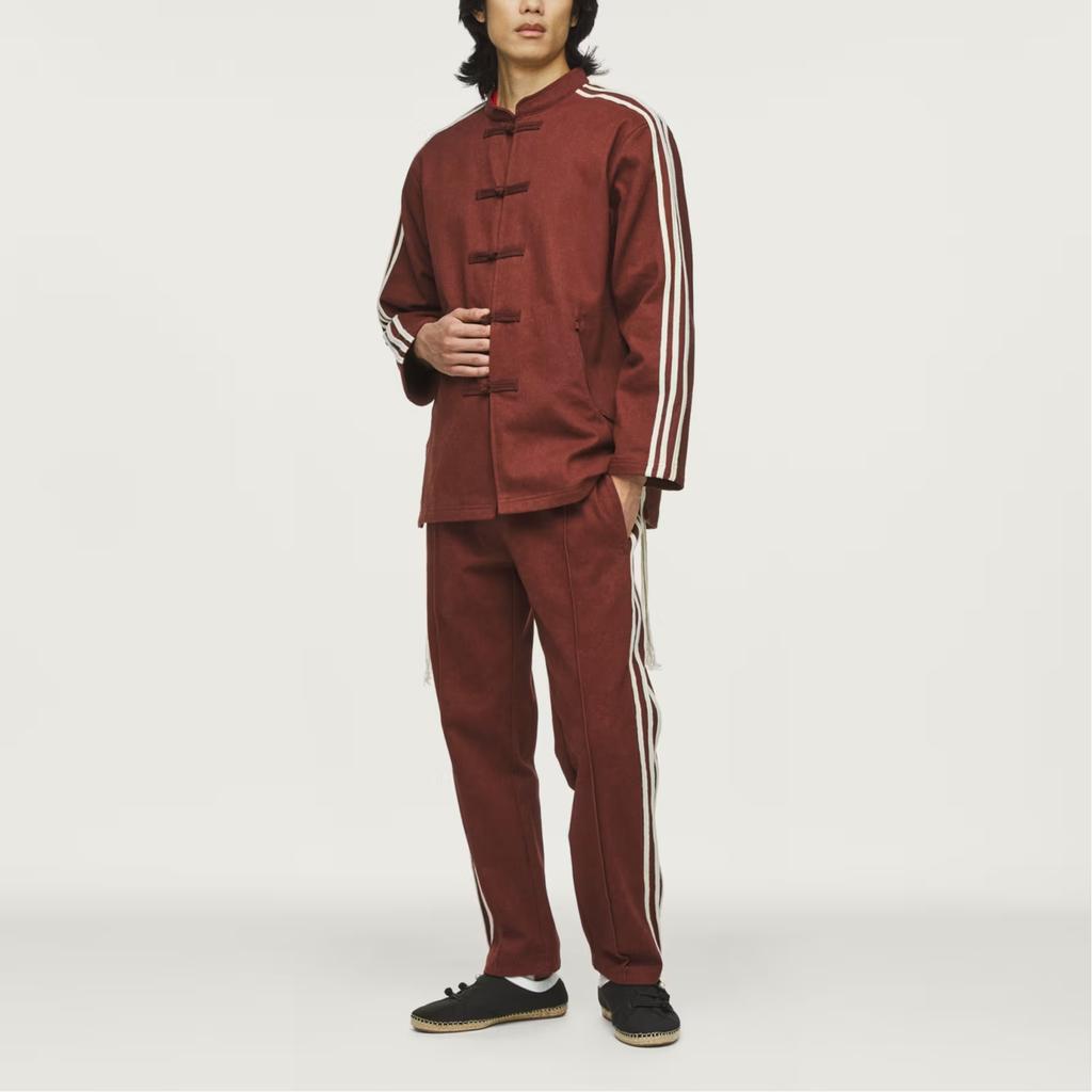 Adidas Originals X CLOT Teplá bunda Od Edisona Chena CNY Nový čínský styl Stojáček Pruhovaná bunda s dlouhým rukávem Unisex bundy KD4031