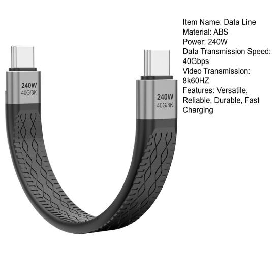 Type C Data Line PD 240W Fast Charging Cable 8K 60Hz Video Support 40Gbps Data Transfer Cable for Laptop Phone Monitor