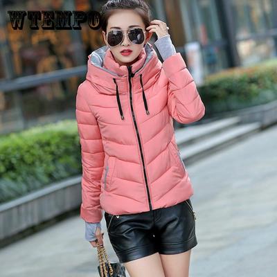 Female Winter Warm Parkas Solid Color Full Sleeve Cotton-Padded Thickening Slim Outerwear