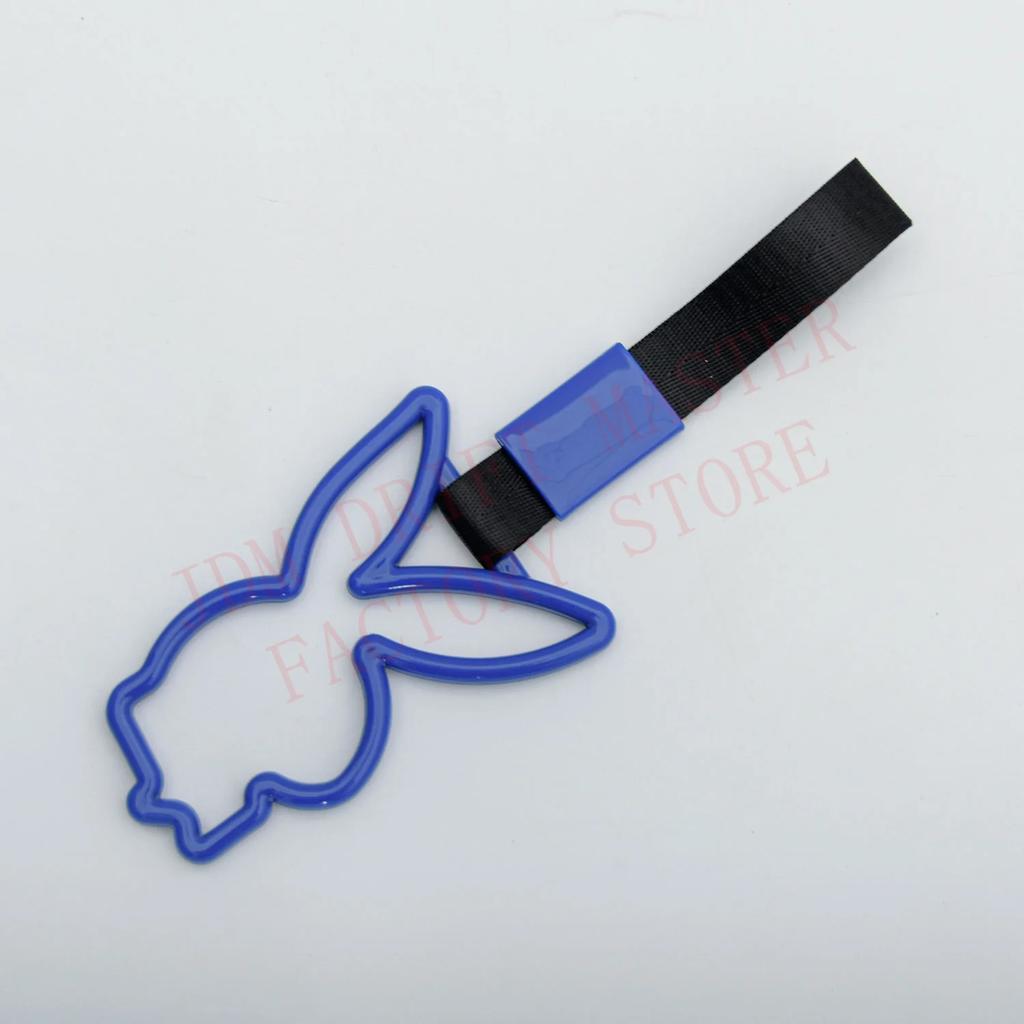 JDM Rabbit Racing Tsurikawa Ring Train Bus Handle Universal Drift Anime Car Modified Handle Nylon Strap For Car Warning