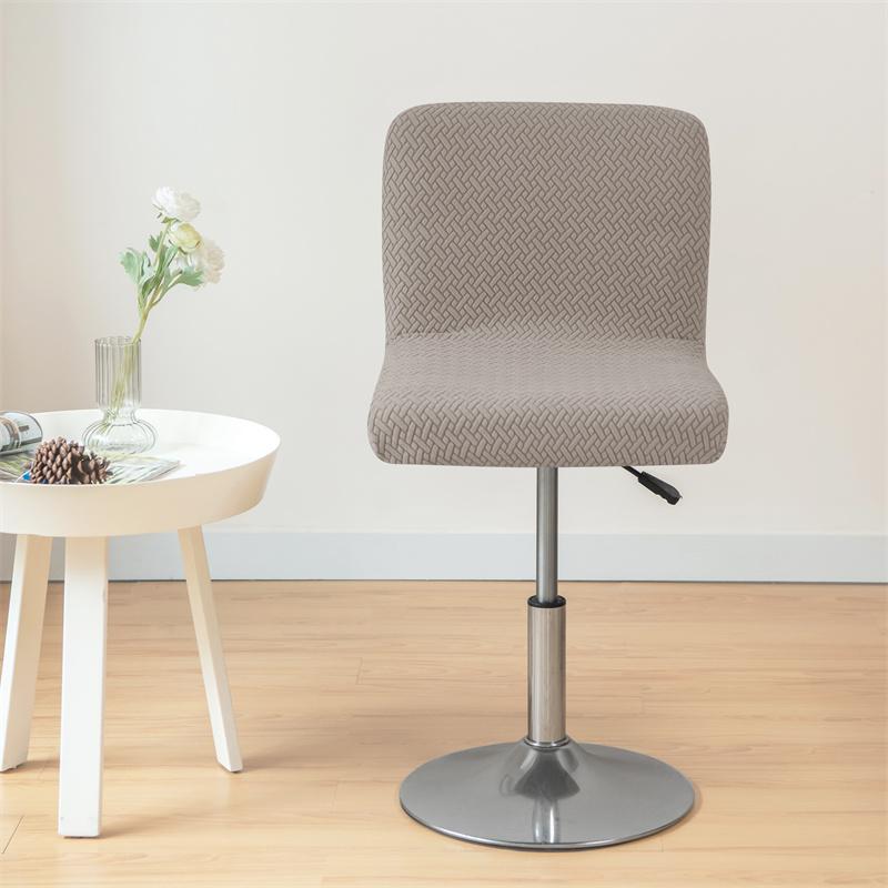 1Pc Jacquard Bar Stool Chair Cover Stretch Spandex Office Chair Slipcovers Short Back Chair Covers For Dining Room Kitchen