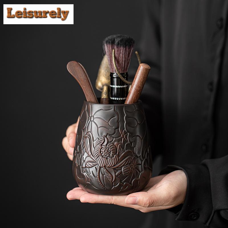 Chinese Qingxi Purple Pottery Tea Six Gentlemen Retro Tea Tool Set Household Teaware Utensils Tea Services Equipment Ornaments