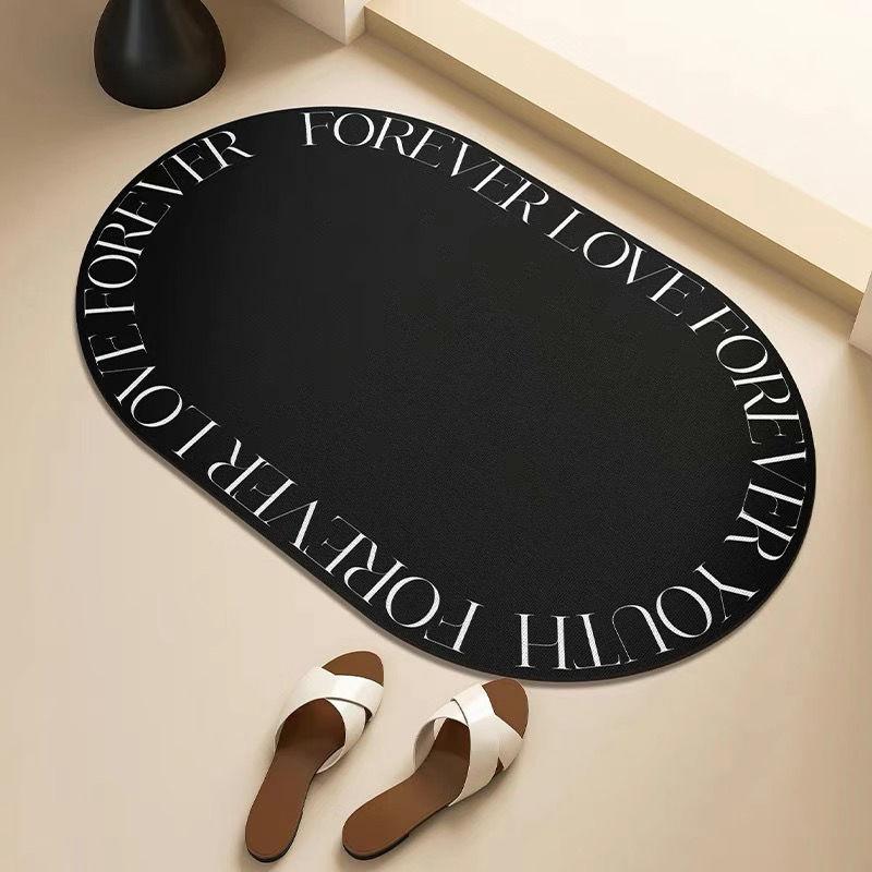 

Коврик для пола впитывающий воду быстросохнущий коврик для ног диатомовая грязь туалет ванная комната входная дверь нескользящий и грязеотталкивающий 40X60cm 15.7X23.6in чёрный