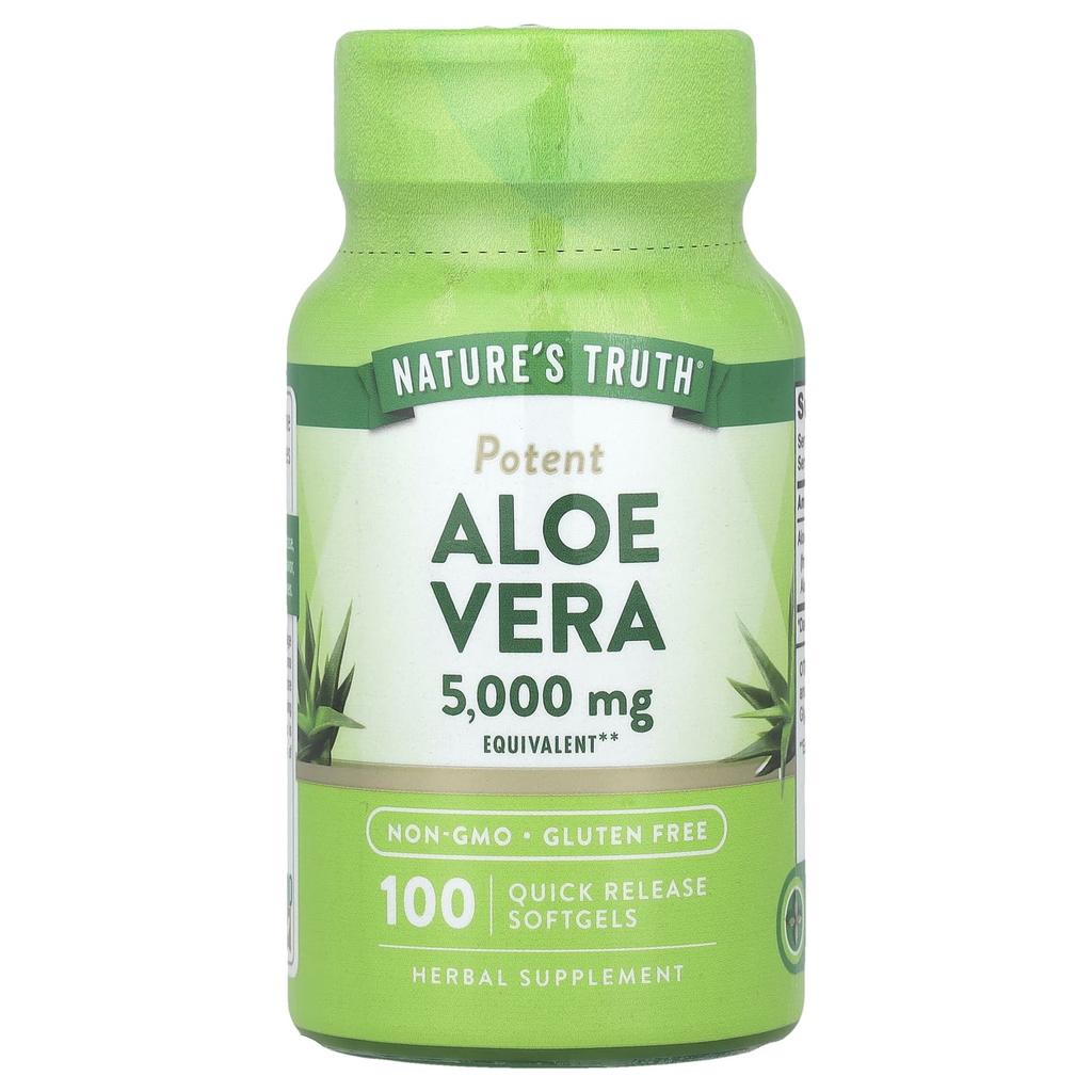 Nature's Truth Aloe Vera, 5,000Mg, 100 Rapid Release Softgels