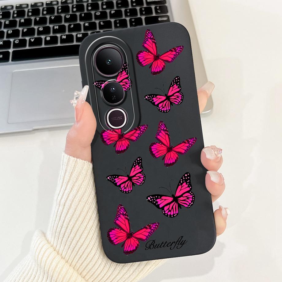 Für Vivo V50 Lite 4G 5G V50 5G Handyhülle Silikon Weiche Rückabdeckung Für Vivo V2441 V2427 Bumper Drache Katze Blume Schmetterling Capa