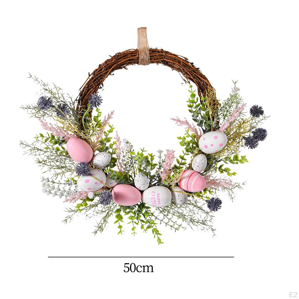 Artificial Easter Egg Wreath , Spring ,Silk Flower Garland for Front Door