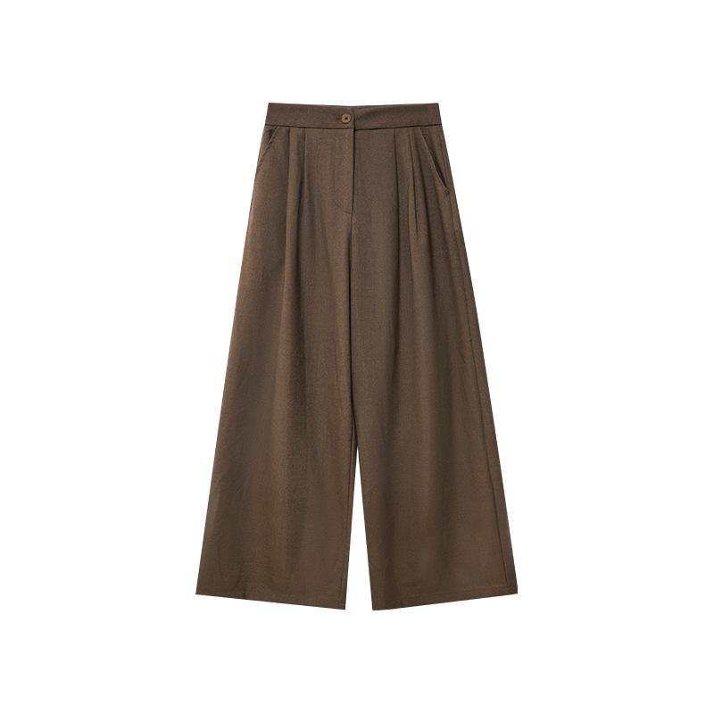 

Интерпрет Бьюти Зима 2024 Брюки палаццо с высокой посадкой и эффектом похудения для женщин F2392 Medium кофейный