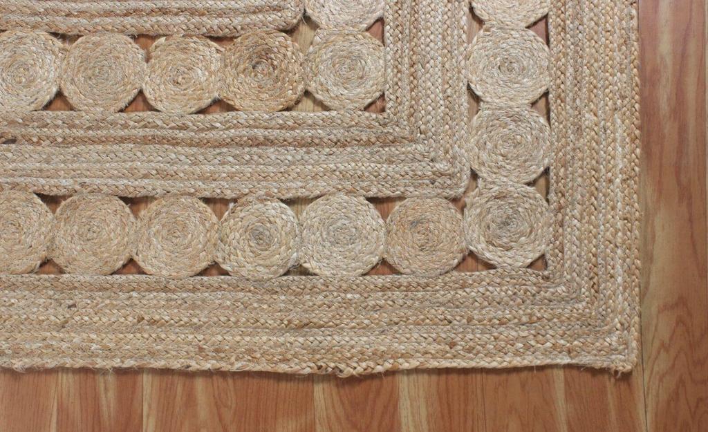 Rug Round Natural Jute Carpet Area Floor Mats Living Room Rug Indoor & Outdoor Rug