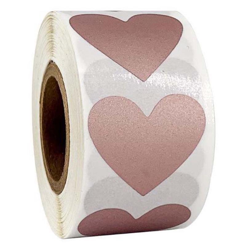 

Gold Heart Scratch-Off Silver Stickers, Self-Adhesive Labels for Envelopes, 300 Sheets/Roll