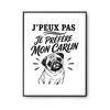 Poster I Can't I Prefer My Pug I Can't Minimalist | Photo Paper Poster 310 G Pearlescent Finish Size A2