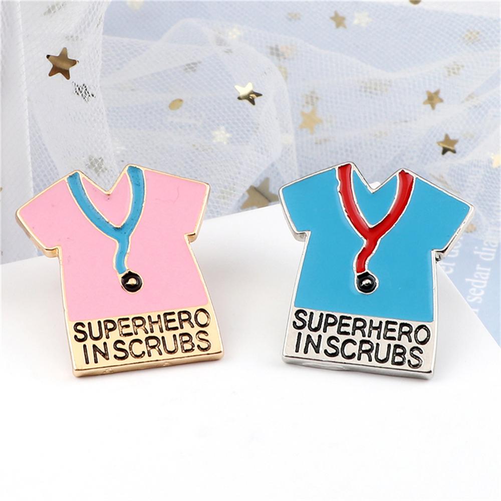 Creative Nurse Doctor Brooch Medical Theme Stethoscope Syringe Enamel Pin Heart Brain Surgical Suit Lapel Badge Accessories Gift