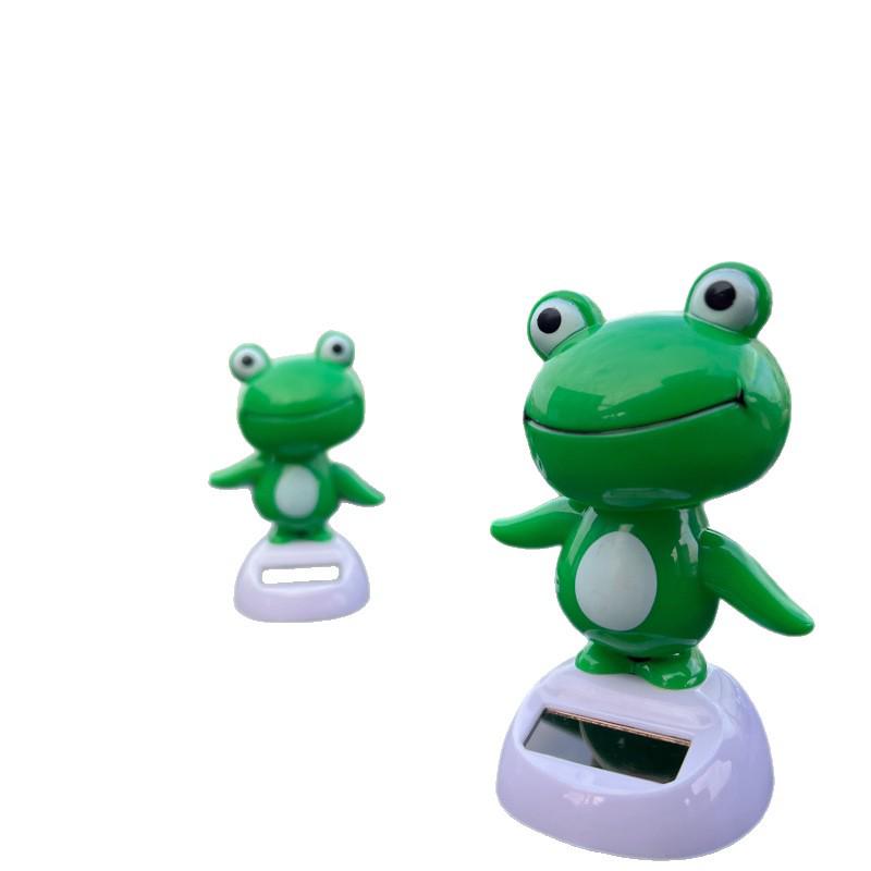 Solarbetriebene winkende Frosch-Dekoration für Armaturenbrett oder Dach