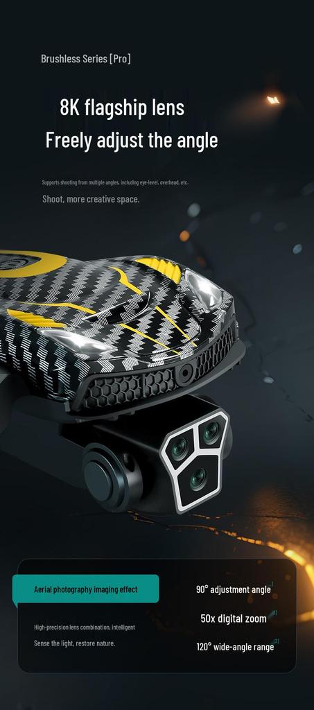 Brushless Optical Flow Positioning Drone with Intelligent Obstacle Avoidance and HD Camera, Long Battery Life, Remote Control Quadcopter.