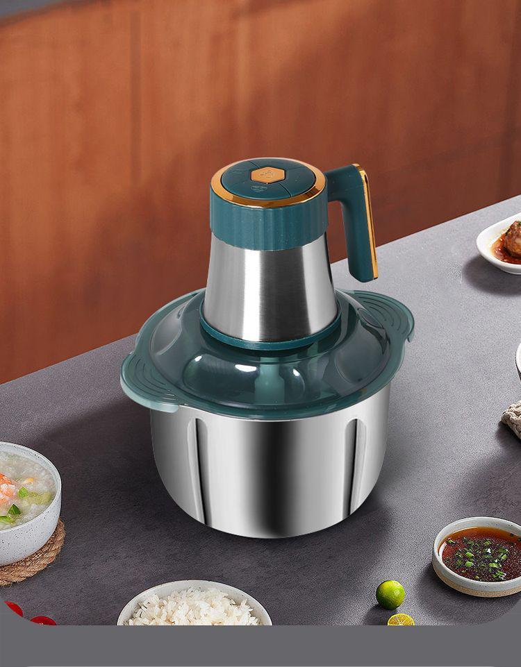 Stainless Steel Electric Meat Grinder and Multi-Functional Food Processor: Mixer, Dough Kneader, Juice Extractor, and High-Power Meat Mincer