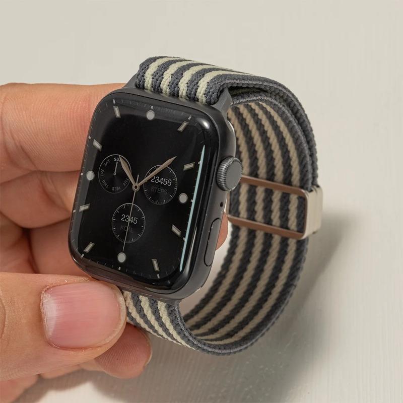 Nylon Braided Band For Apple Watch Series11 10 42mm 46mm 45 41mm 44 40 38mm Magnetic Strap For Iwatch Ultra 3 2 49mm 9 8 7 SE3