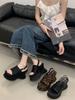 Fashion EilyKen Design Style Leopard Print Chunky Platform Wedges Women Sandals Street Style Buckle Strap High Heels Summer Shoes
