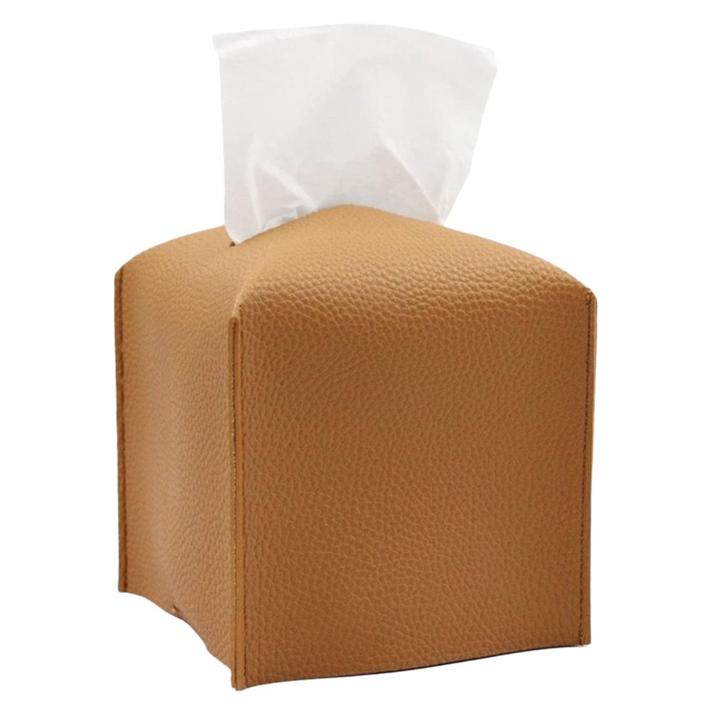Waterproof PU Tissue Box Square Tissue Holder Minimalist Tissue Container  Office Use