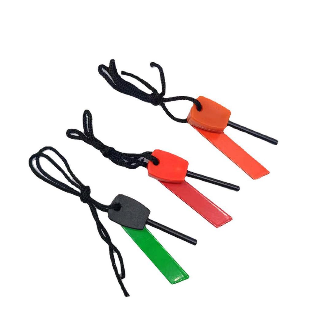 Compact Outdoor Flint Fire Starter - Black & Red