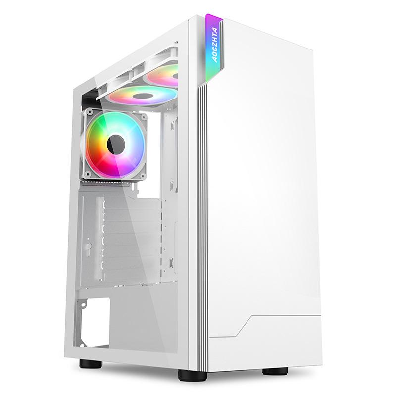X99 E-sports Gaming Desktop Case with Tempered Glass Panel & Colorful Lighting