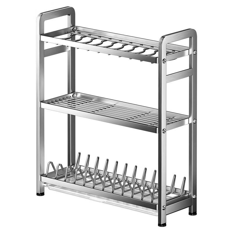 Doppellagiges Geschirrtrockengestell aus Edelstahl