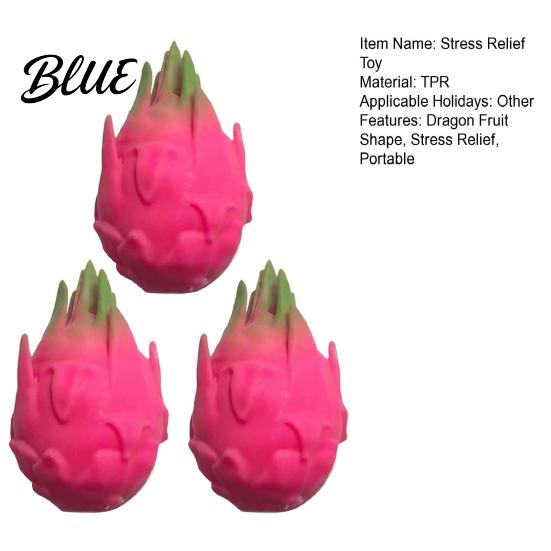 Fruit Stress Ball 1/2/3Pcs Simulation Dragon Squeeze Toy Relief Dragonfruit Soft Decompression Shape Sensory Fidget