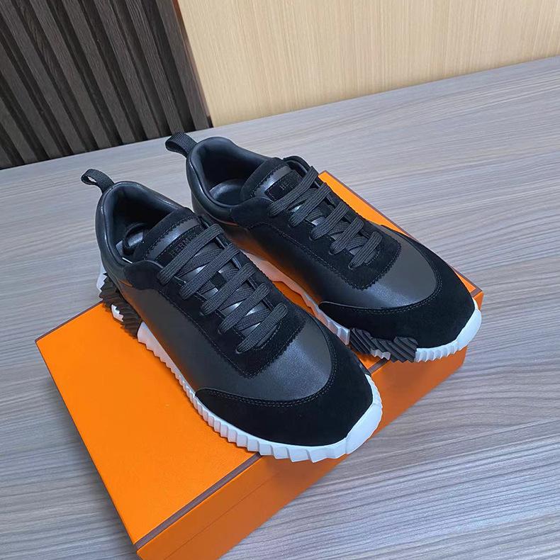 H Home Herren Leder Freizeitsneakers Schwarze Kleine Weiße Schuhe Paar Atmungsaktives Netz Herrenschuhe
