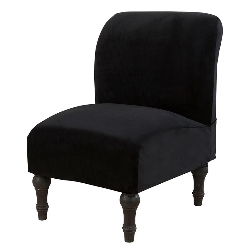 1Pc Solid Color Fashion Armless Accent Chair Cover DIY Polyester Fiber Stretch Slipcovers Protector Velvet Single Sofa covers
