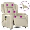 VidaXL Fauteuil de massage inclinable électrique crème similicuir 3204538
