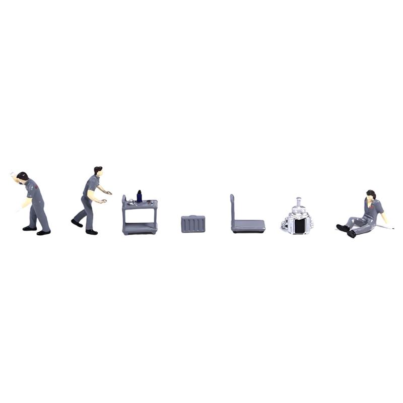 

Repair Technician Figures 1/64 Scale Small Landscape Decors DIY Projects Desk Decoration Miniatures сірий