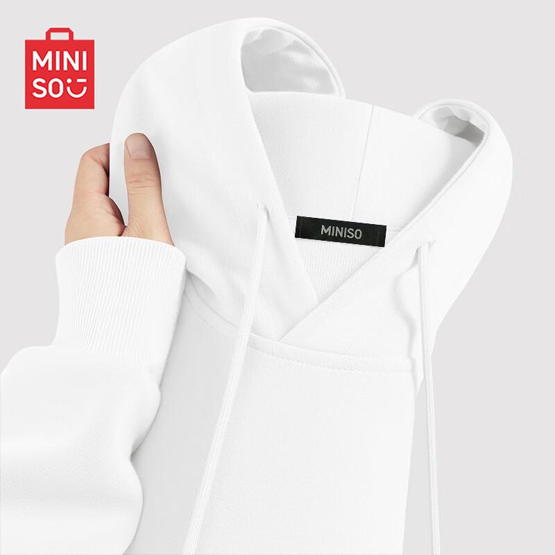 

MINISO Men s Solid Color Heavyweight Hooded Sweatshirt M