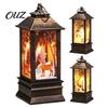 Festive Home Decor Christmas Snow Lantern, Water Glittering Vintage Elk/Santa/Snowman Battery Tabletop Ornament Operated Lighted Table Lamp