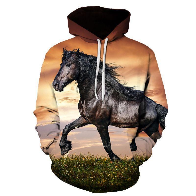 Cosmic Cheval Art Animal Loisirs Harajuku Dessin Animé Vêtements De Sport Pull Impression 3d/sweat À Capuche/veste/mâle/femme