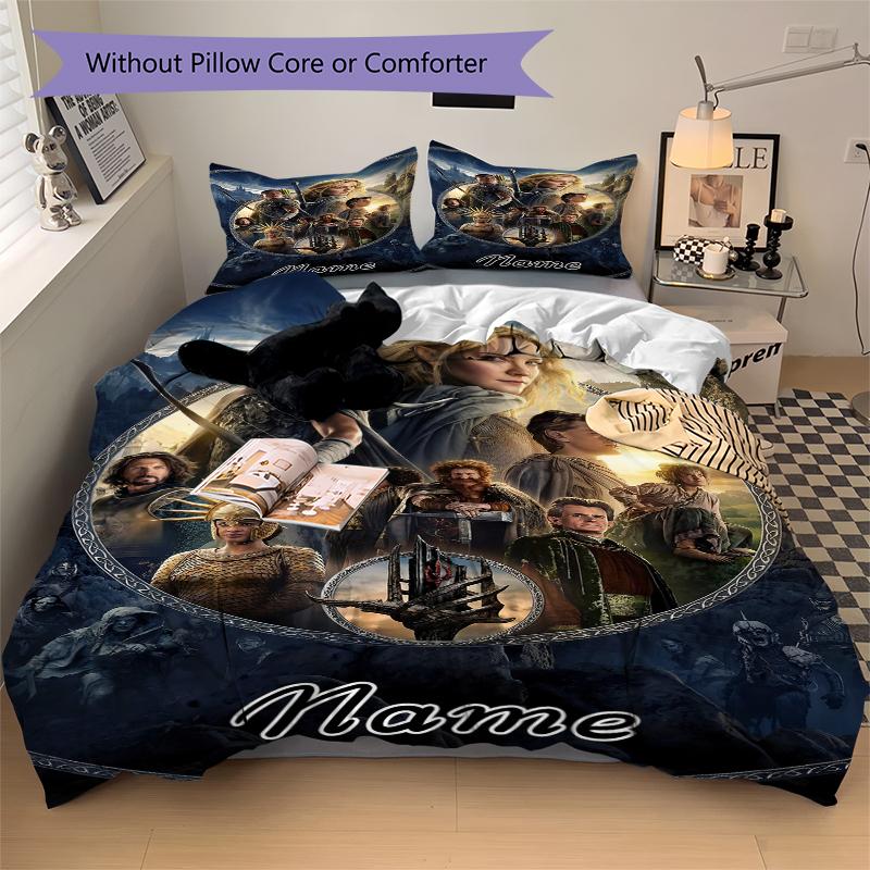Custom Textile Middle-earth Adventure Bedding 3 Piece Set HD Print Duvet Cover Pillowcases for Teens Adult Bedroom Decoration