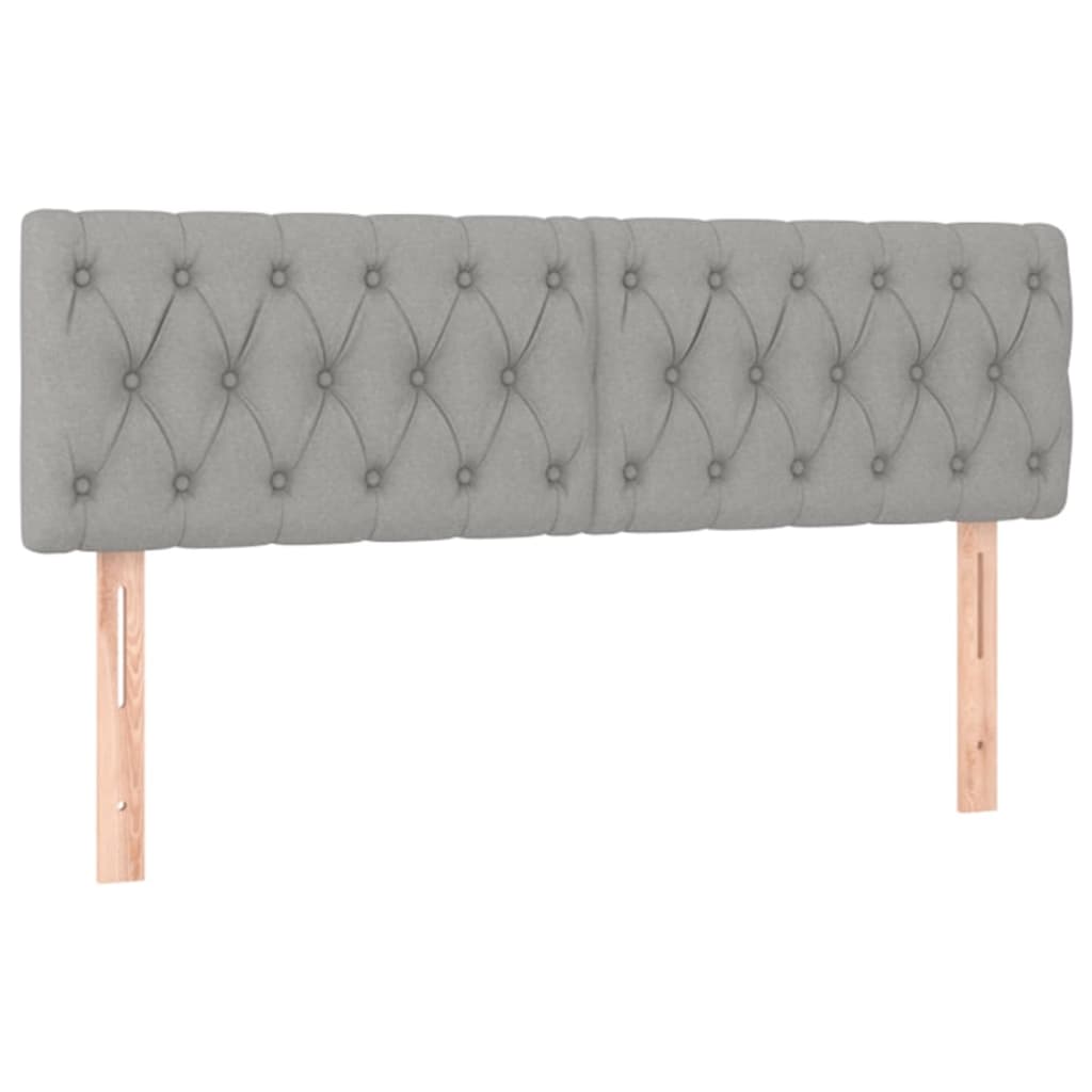 Box Spring Bed with Mattress Light Grey 160x200 cm Fabric