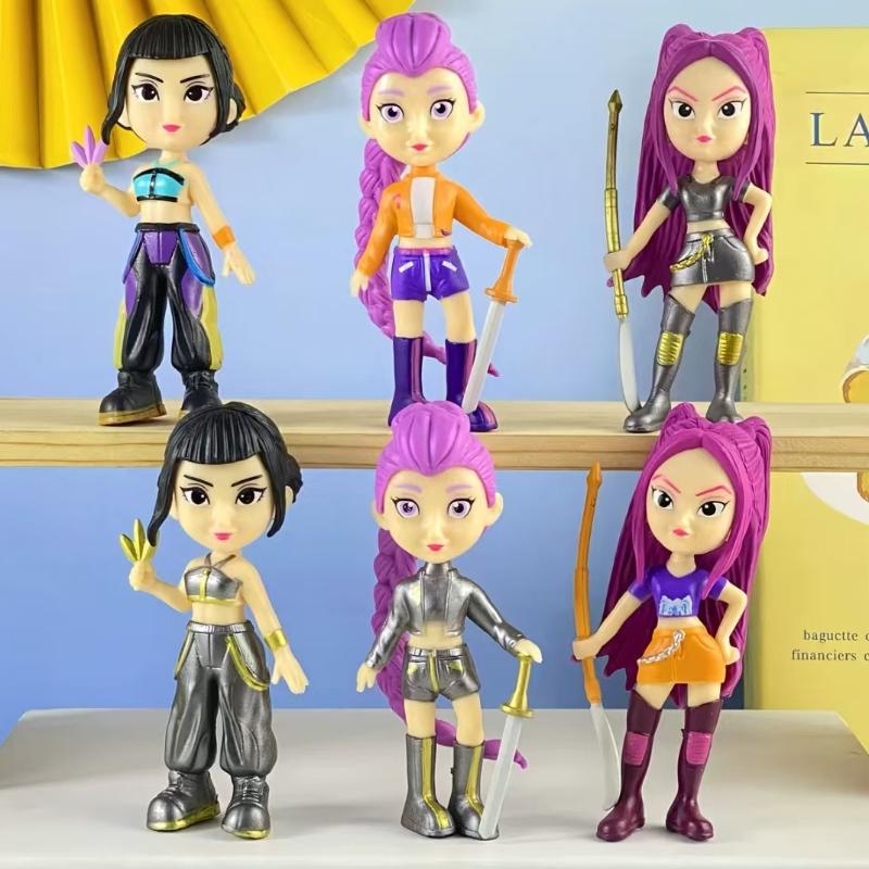 Kpop Demon Hunters Action Figure Toy Derpys Tiger Rumi Mira Zoey Sussy Figurine Doll Peripheral Model Desktop Decoration