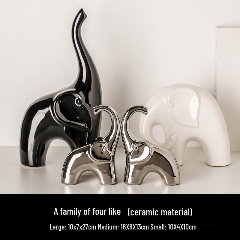 Nordic Modern Elephant Vase - Ceramic Ornament for Living Room, Sideboard, or Entrance Hall Display. A Perfect Housewarming Gift.