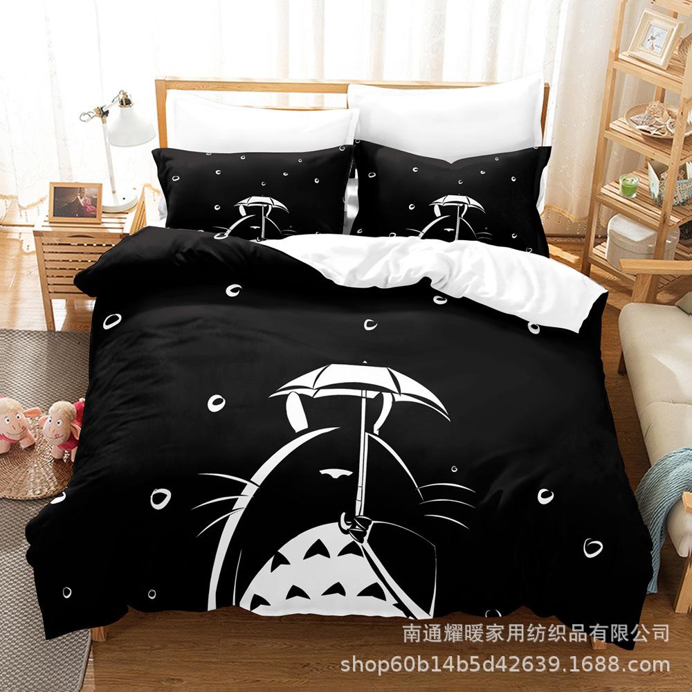 3D Digital Printing Bedding Four-Piece Set Three-Piece Set Chinchilla Bed Sheet Quilt Pillow