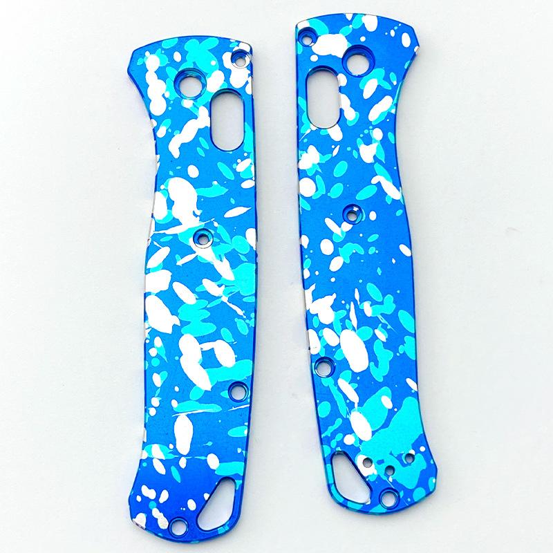 2 Typen Aluminiumlegierung Camouflage Oxidations Griffschalen für Echte Bugout 535 Messer DIY Herstellungszubehör