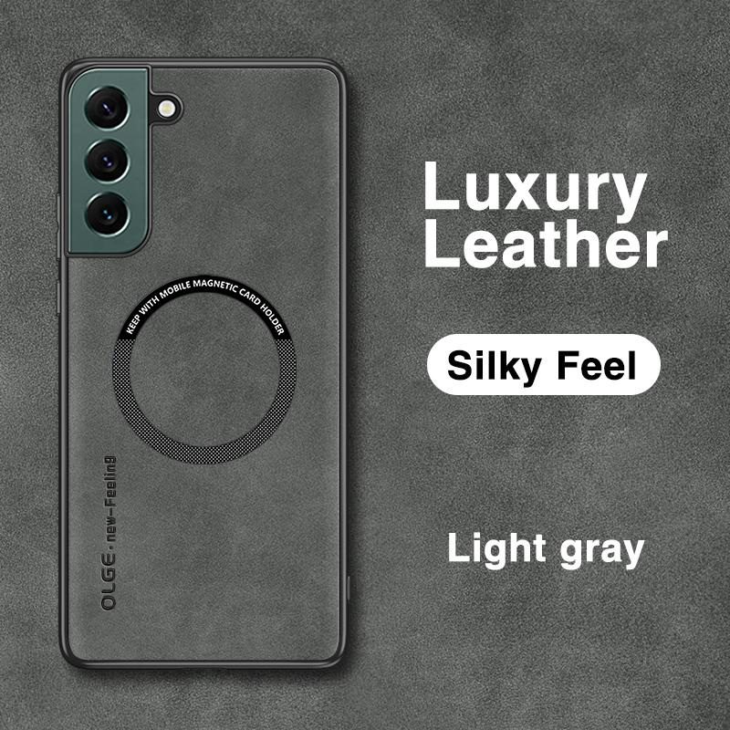 Semišová kůže Pro Magsafe Magnetické Bezdrátové Nabíjecí Pouzdro Pro Samsung Galaxy S23 S22 S21 Ultra Plus S21FE Note 20 Ultra Kryt
