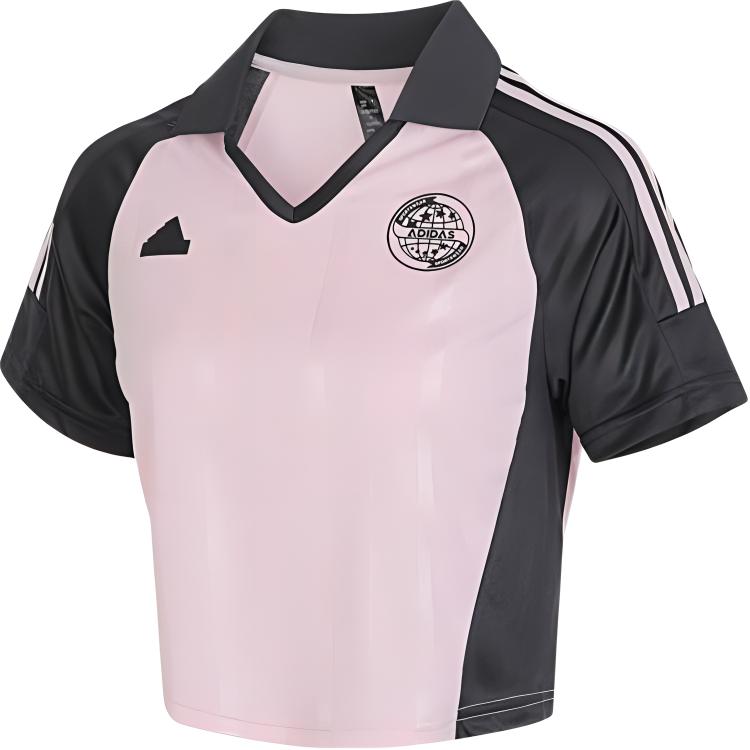

Adidas Футболка Tiro с V-образным вырезом, пуловер с коротким рукавом, женские топы поло, розовый цвет JC8642 XL