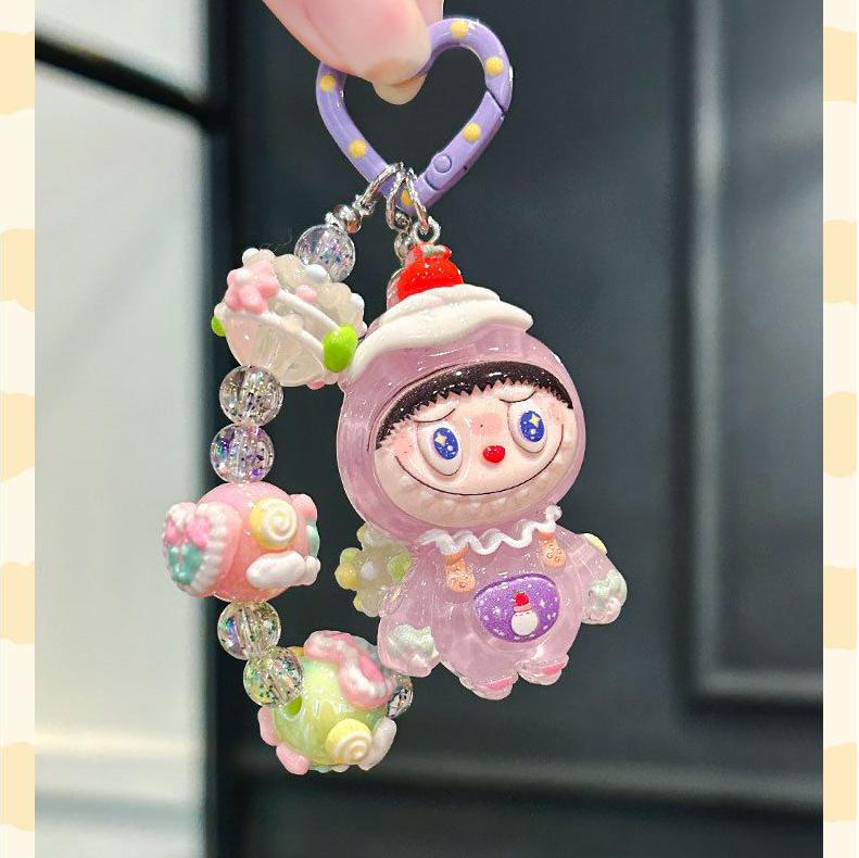 

Popular Big Card Night Light Labu Beaded Keychain, Girl s Heart Bag Pendant, Hanging Decoration, Gift for Best Friends Purple