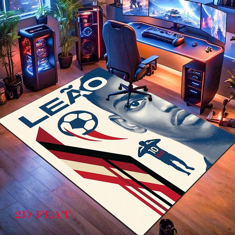 Rafael Leão Player Carpet Rug for Living Room Bedroom Home Sofa Decoration,Kids Play Nonslip Floor Mat