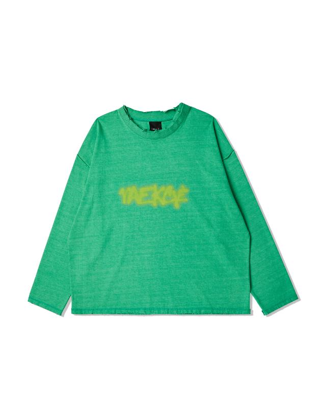 Baekssi Graffiti Longsleeve T-Shirt_Green M/Free