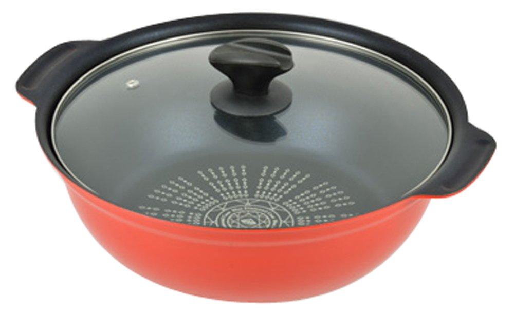 

Pearl Metal Tabletop Pot with Handle, 26cm, IH Compatible, with Glass Lid, Blue Diamond Coat, NEW Style, HB-3262