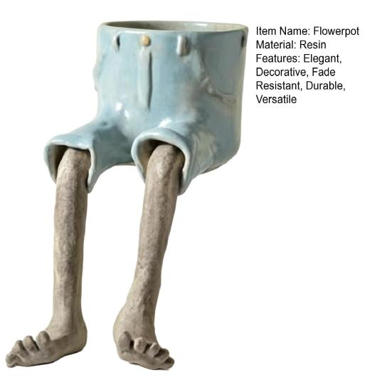 Creative Furniture Flower Pot, Cute Resin Planters, Funny Leg Shape Garden Figurines Planter for Home Lawn Yard Outside Decor