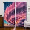 2pcs Colorful Cloud Landscape Curtains - 100% Polyester Semi-Translucent Rod Pocket Drapes   Machine Washable   3 Sizes (29.53x65.