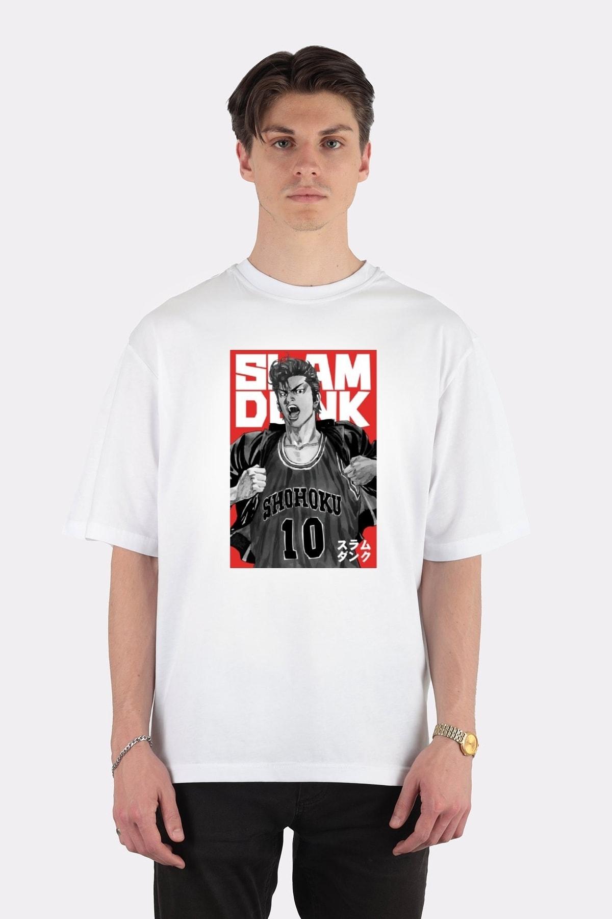 

Unisex Beyaz Oversize T-shirt Sakuragi Hanamichi Foul Out King