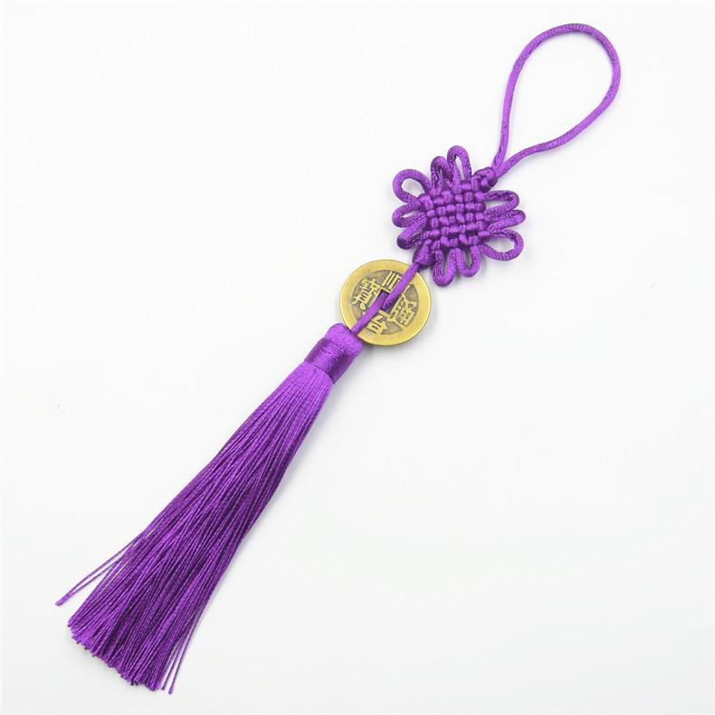 Handgefertigte Quaste im chinesischen Knotenstil Anhänger aus echter Kupfermünze Autoanhänger chinesischer Knoten dekorativ besonderes Geschenk