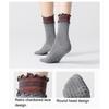 1 Pair Yoga Socks with Non-slip Gripper Double Ruffled Plaid Cuff Mid-calf Socks Women Ballet Dance Pilates Cotton Crew Socks